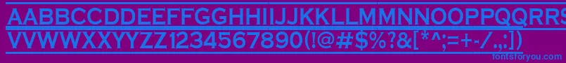 フォントACoppergothdcfrBold – 紫色の背景に青い文字