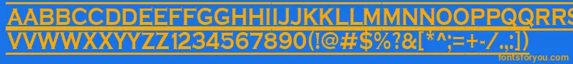 フォントACoppergothdcfrBold – オレンジ色の文字が青い背景にあります。