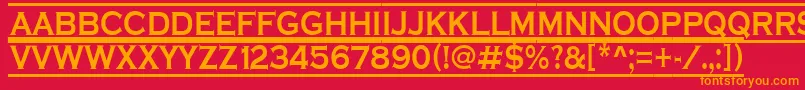 フォントACoppergothdcfrBold – 赤い背景にオレンジの文字