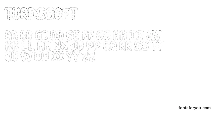 Czcionka TurdsSoft – alfabet, cyfry, specjalne znaki