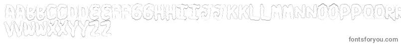 フォントTurdsSoft – 白い背景に灰色の文字