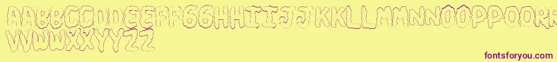 Шрифт TurdsSoft – фиолетовые шрифты на жёлтом фоне
