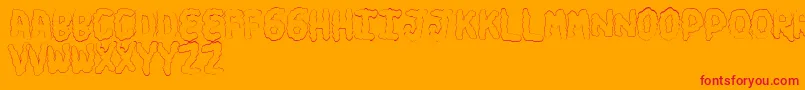 フォントTurdsSoft – オレンジの背景に赤い文字