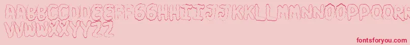 TurdsSoft-Schriftart – Rote Schriften auf rosa Hintergrund