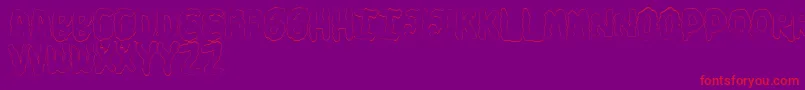 TurdsSoft-Schriftart – Rote Schriften auf violettem Hintergrund