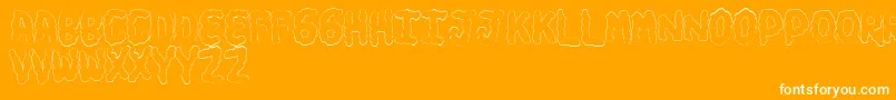 fuente TurdsSoft – Fuentes Blancas Sobre Fondo Naranja