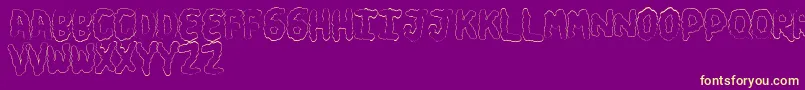 TurdsSoft-Schriftart – Gelbe Schriften auf violettem Hintergrund