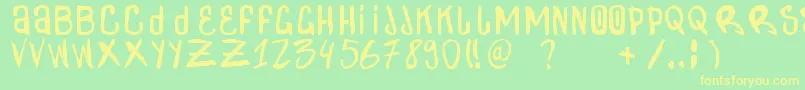 Zdarx Font – Yellow Fonts on Green Background