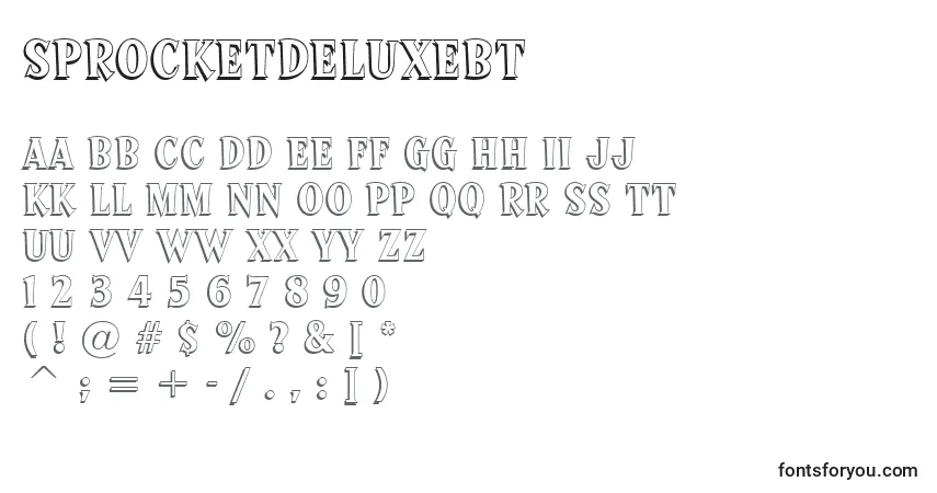 Czcionka SprocketDeluxeBt – alfabet, cyfry, specjalne znaki