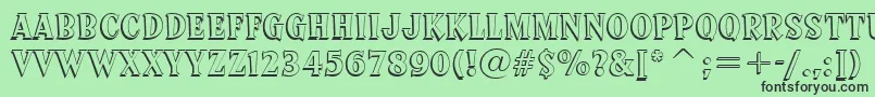フォントSprocketDeluxeBt – 緑の背景に黒い文字