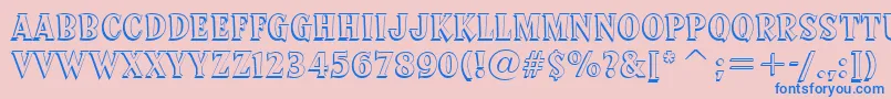 フォントSprocketDeluxeBt – ピンクの背景に青い文字