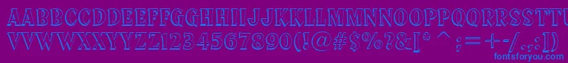 Fonte SprocketDeluxeBt – fontes azuis em um fundo violeta