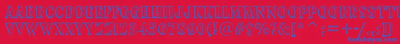 SprocketDeluxeBt Font – Blue Fonts on Red Background