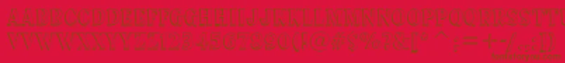 SprocketDeluxeBt-fontti – ruskeat fontit punaisella taustalla