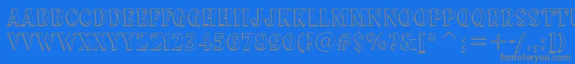 SprocketDeluxeBt Font – Gray Fonts on Blue Background