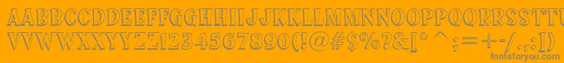 SprocketDeluxeBt-Schriftart – Graue Schriften auf orangefarbenem Hintergrund