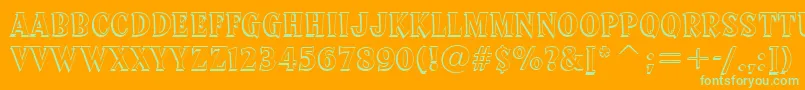 SprocketDeluxeBt-Schriftart – Grüne Schriften auf orangefarbenem Hintergrund