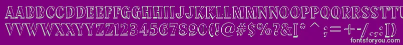 フォントSprocketDeluxeBt – 紫の背景に緑のフォント