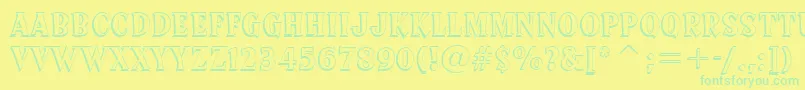 SprocketDeluxeBt Font – Green Fonts on Yellow Background