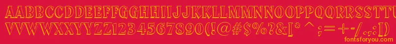 SprocketDeluxeBt Font – Orange Fonts on Red Background