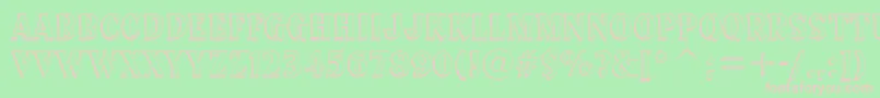 SprocketDeluxeBt-fontti – vaaleanpunaiset fontit vihreällä taustalla