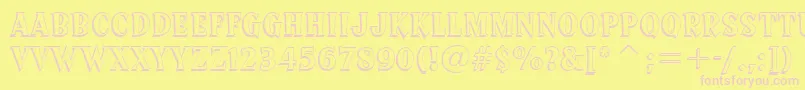 SprocketDeluxeBt Font – Pink Fonts on Yellow Background