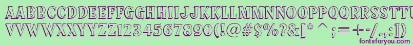 SprocketDeluxeBt Font – Purple Fonts on Green Background