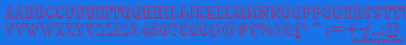 SprocketDeluxeBt Font – Red Fonts on Blue Background