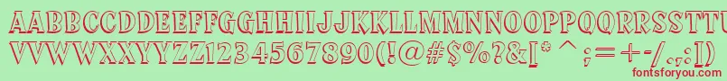 SprocketDeluxeBt-fontti – punaiset fontit vihreällä taustalla