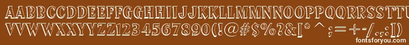 SprocketDeluxeBt Font – White Fonts on Brown Background