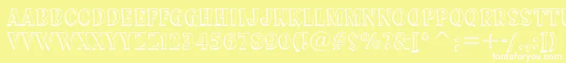 Шрифт SprocketDeluxeBt – белые шрифты на жёлтом фоне