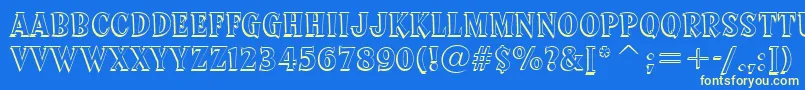 フォントSprocketDeluxeBt – 黄色の文字、青い背景