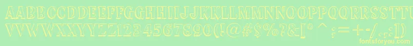SprocketDeluxeBt-Schriftart – Gelbe Schriften auf grünem Hintergrund