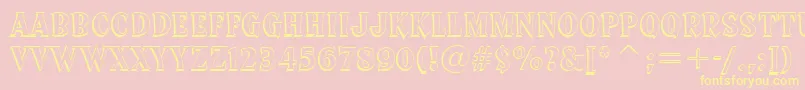 SprocketDeluxeBt-fontti – keltaiset fontit vaaleanpunaisella taustalla