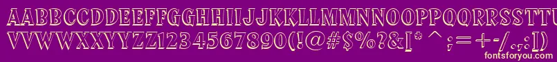 SprocketDeluxeBt Font – Yellow Fonts on Purple Background