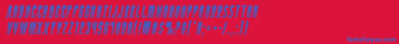 Yfileschromeital-fontti – siniset fontit punaisella taustalla