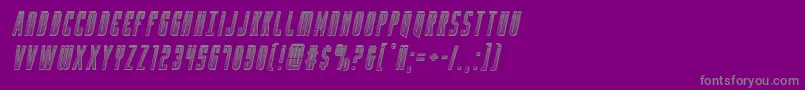 フォントYfileschromeital – 紫の背景に灰色の文字