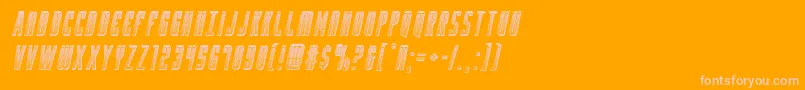 Yfileschromeital-Schriftart – Rosa Schriften auf orangefarbenem Hintergrund