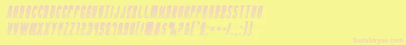 Yfileschromeital-fontti – vaaleanpunaiset fontit keltaisella taustalla