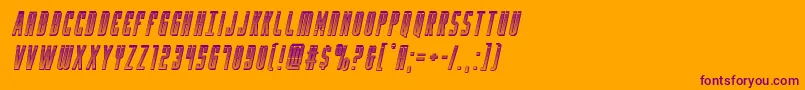 Yfileschromeital-Schriftart – Violette Schriften auf orangefarbenem Hintergrund