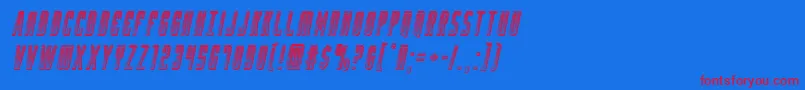 Yfileschromeital Font – Red Fonts on Blue Background