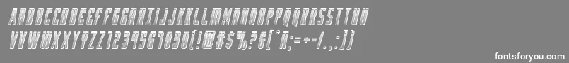 フォントYfileschromeital – 灰色の背景に白い文字