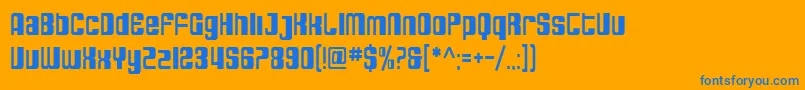 SfDecotechnoCondensed Font – Blue Fonts on Orange Background