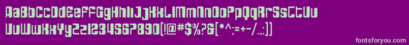 SfDecotechnoCondensed-Schriftart – Grüne Schriften auf violettem Hintergrund