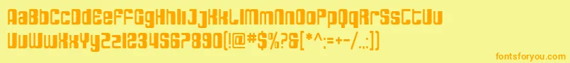 SfDecotechnoCondensed Font – Orange Fonts on Yellow Background