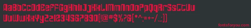 Czcionka SfDecotechnoCondensed – czerwone czcionki na czarnym tle