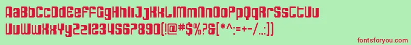 SfDecotechnoCondensed Font – Red Fonts on Green Background