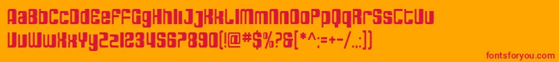 SfDecotechnoCondensed Font – Red Fonts on Orange Background