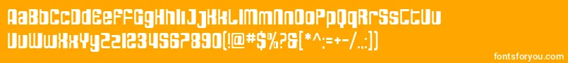 SfDecotechnoCondensed Font – White Fonts on Orange Background