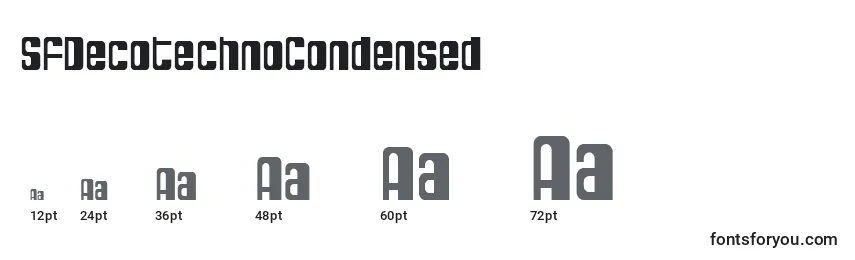 Размеры шрифта SfDecotechnoCondensed